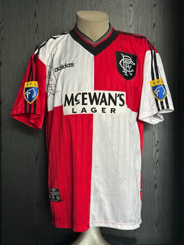 Matchworn Glasgow Rangers FC home shirt Peter van Vossen