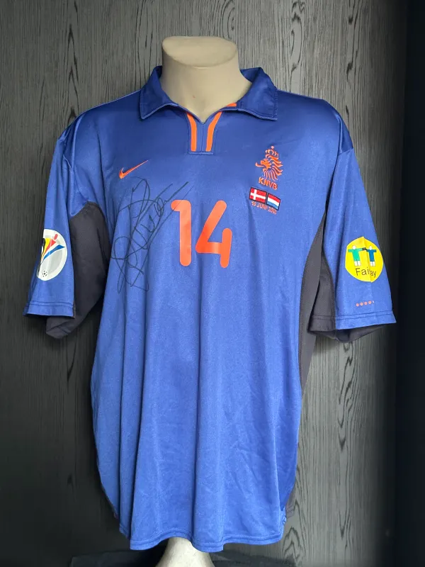 Matchworn Netherlands EURO 2000 shirt Peter van Vossen vs Denmark