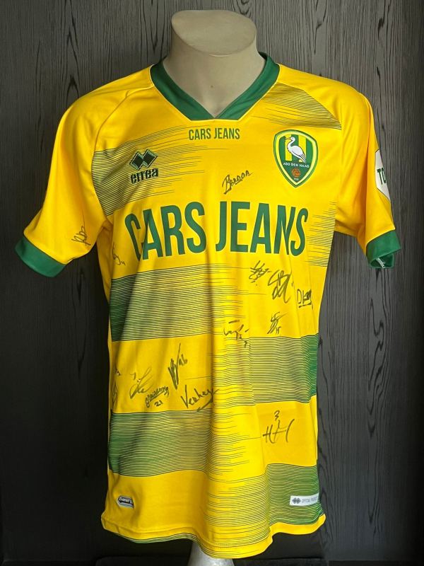 Matchworn en gesigneerd Ado den Haag shirt Hervé Matthys